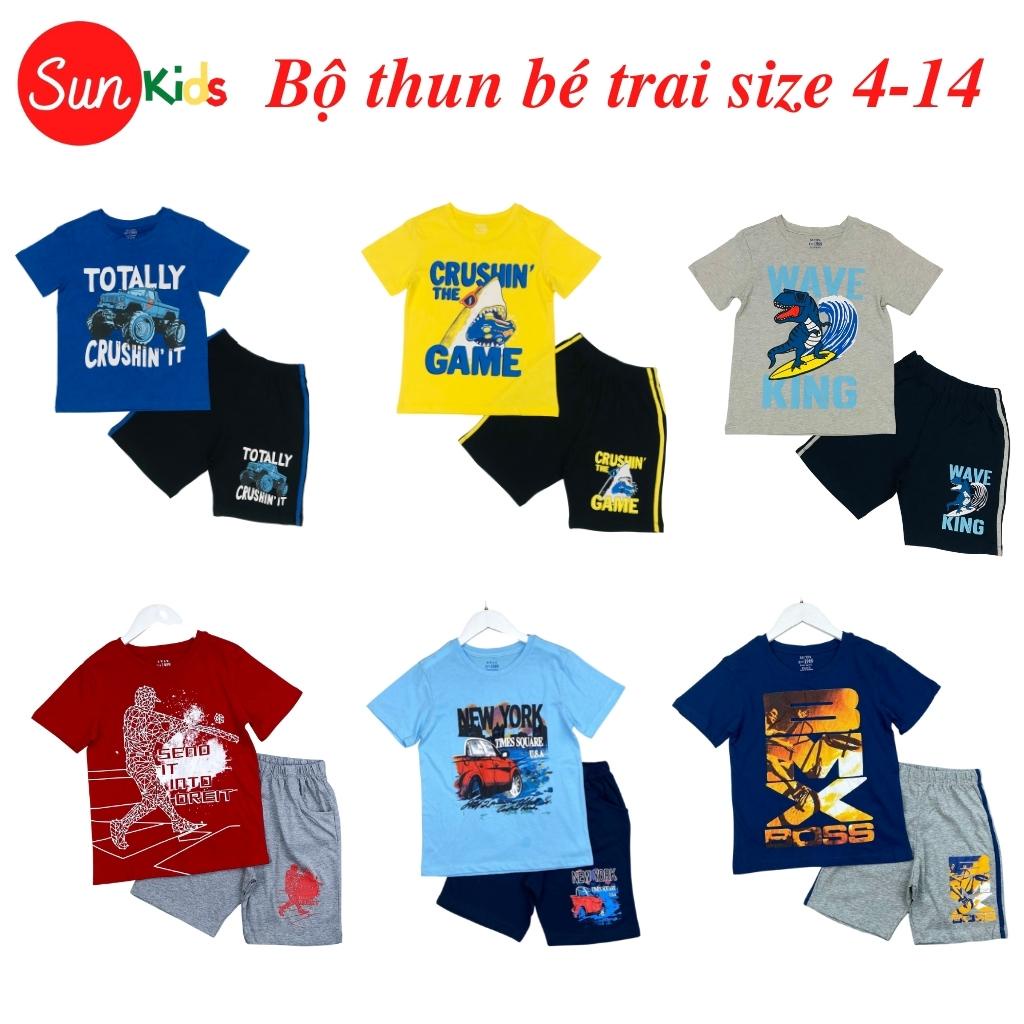 Đồ bộ bé trai, bộ thun bé trai chất cotton, nhiều màu, size đại 4-14 tuổi - SUNKIDS