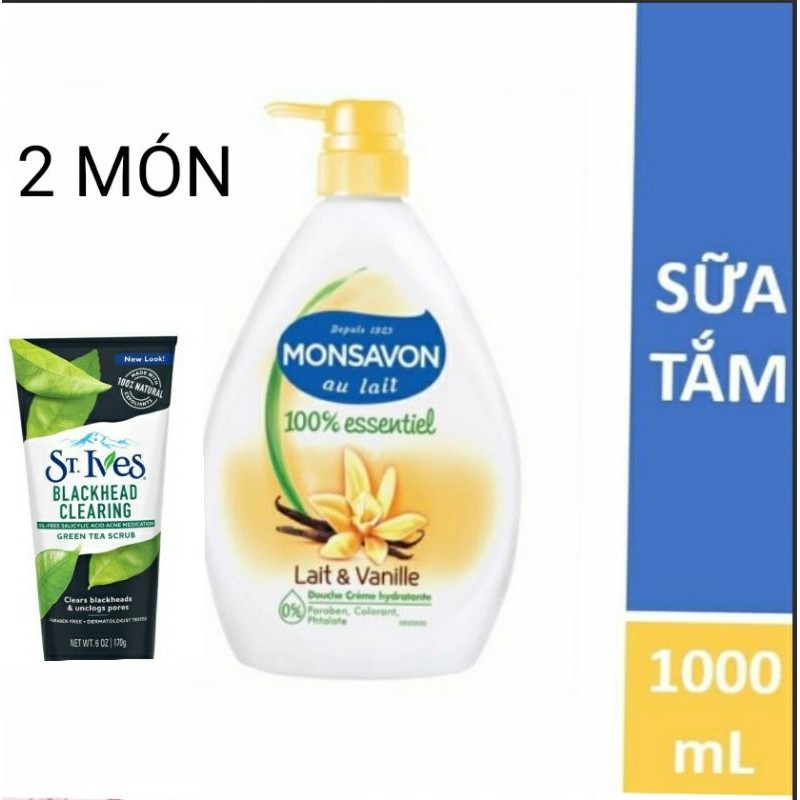 Sữa tắm Monsavon Chiết xuất sữa và hoa vani 1L