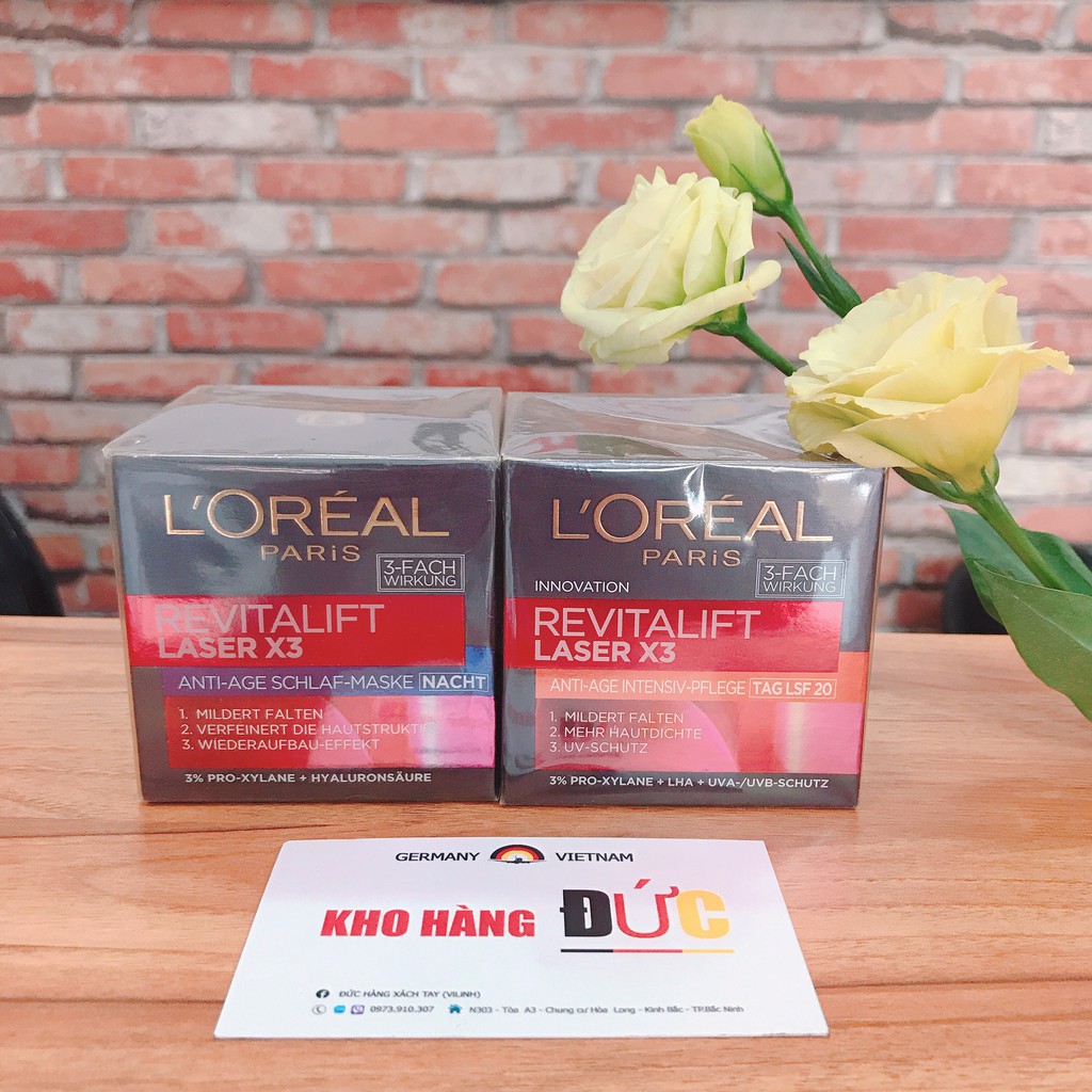 (Loreal Bill Đức) KEM DƯỠNG VÀ SERUM CĂNG MỊN VÀ TƯƠI TRẺ DA LOREAL REVITALIFT FILLER