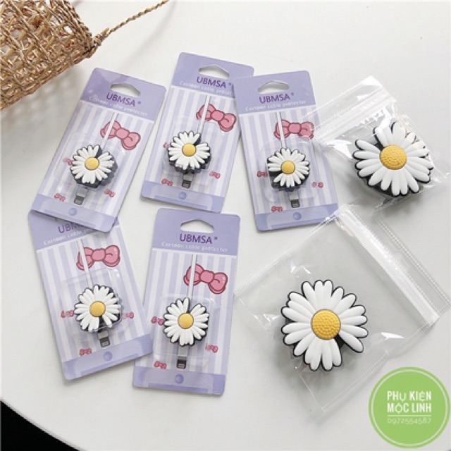 🌼Hoa Cúc 🌼 Combo Bảo vệ Cáp sạc + Poc Iring đỡ điện thoại - Đầu thú cắn cáp tai nghe chống đứt gẫy | BigBuy360 - bigbuy360.vn