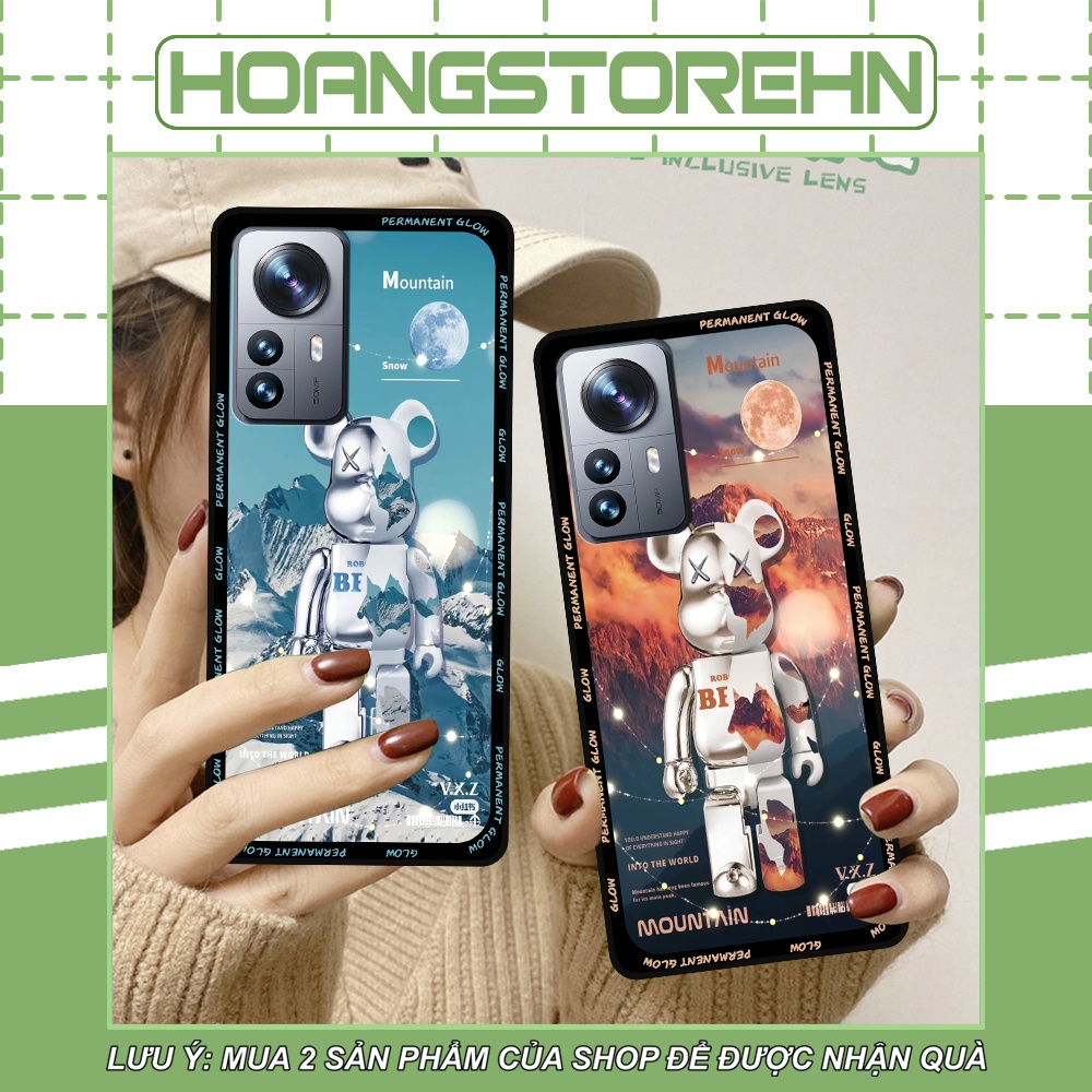 Ốp Xiaomi 12 in hình họa tiết Mountain, Be@rbrick dễ thương (T13 - T18)