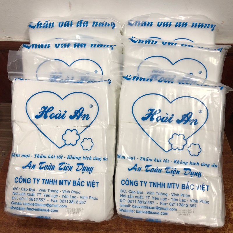 Combo 6 túi khăn vải khô đa năng Hoài An ( 1 túi 300 tờ)