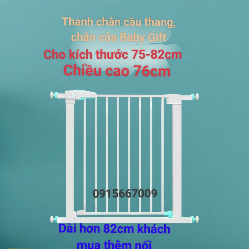 Thanh chắn cửa, cầu thang 75-82cm Không khoan tường mẫu mới 2022