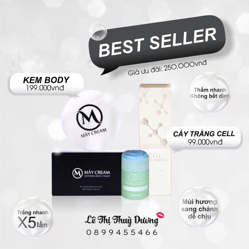 BỘ ĐÔI BODY MÂY + 1 CELL CẤY AMINO ESE.NCE - Mây CreaM