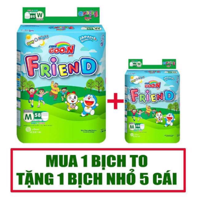 [CỘNG MIẾNG] BỈM/TÃ QUẦN GOON FRIEND TẶNG BỊCH Mini ĐỦ SIZE S62+5/M58+5/L48+5/XL42+5/XXL34+5