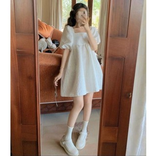 ĐẦM BABYDOLL HỞ LƯNG CHẤT GẤM VÂN NỔI