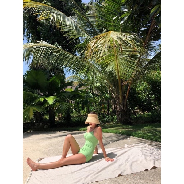 Bikini một mảnh xanh da trời , xanh lá ,swimsuit màu baby blue Hàn Quốc hot trend