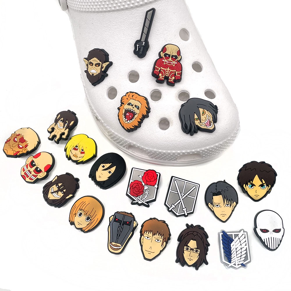 Jibbitz Phim hoạt hình Chủ đề anime crocs DIY Shoe Charms pvc accessories Phụ kiện dép Với 1000 Mẫu Lựa Chọn Thích hợp làm quà tặng giày trẻ em