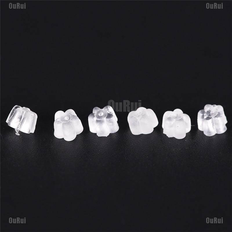 Bộ 100 Bông Tai Silicone Hình Bông Hoa Dễ Thương