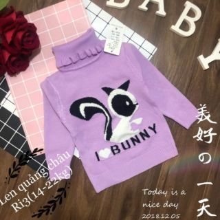 Áo len cao cổ bé gái