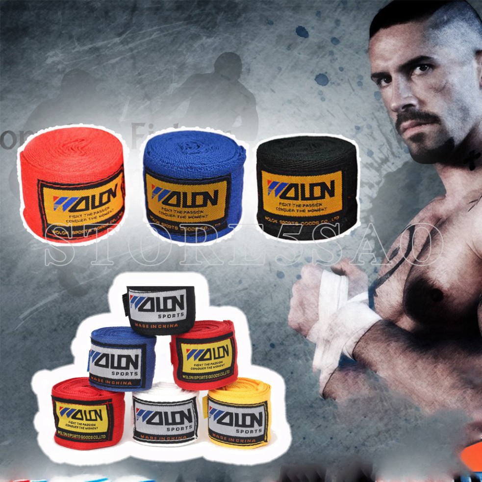 Băng Đa Boxing Quấn Tay Tập Võ Thuật Wolon 3m 5m - Dây Quấn Tay Boxing Muay Thái MMA Đấm Bốc Handraps