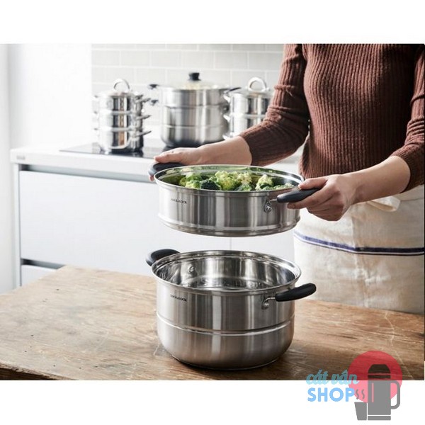 Bộ nồi hấp 2 tầng Lock&amp;Lock Steamer Pot size 26cm/28cm