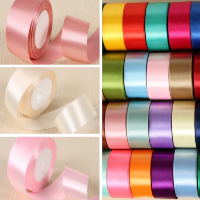 Cuộn Dây Ruy Băng Lụa Một Mặt Màu Trơn 40mm 25 Yards Dùng Gói Hoa / Làm Đồ Thủ Công