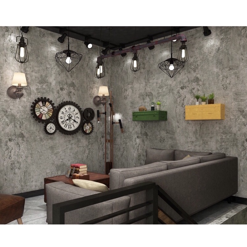 Decal dán tường giả xi măng bê tông sẵn keo dài 10m rộng 60cm