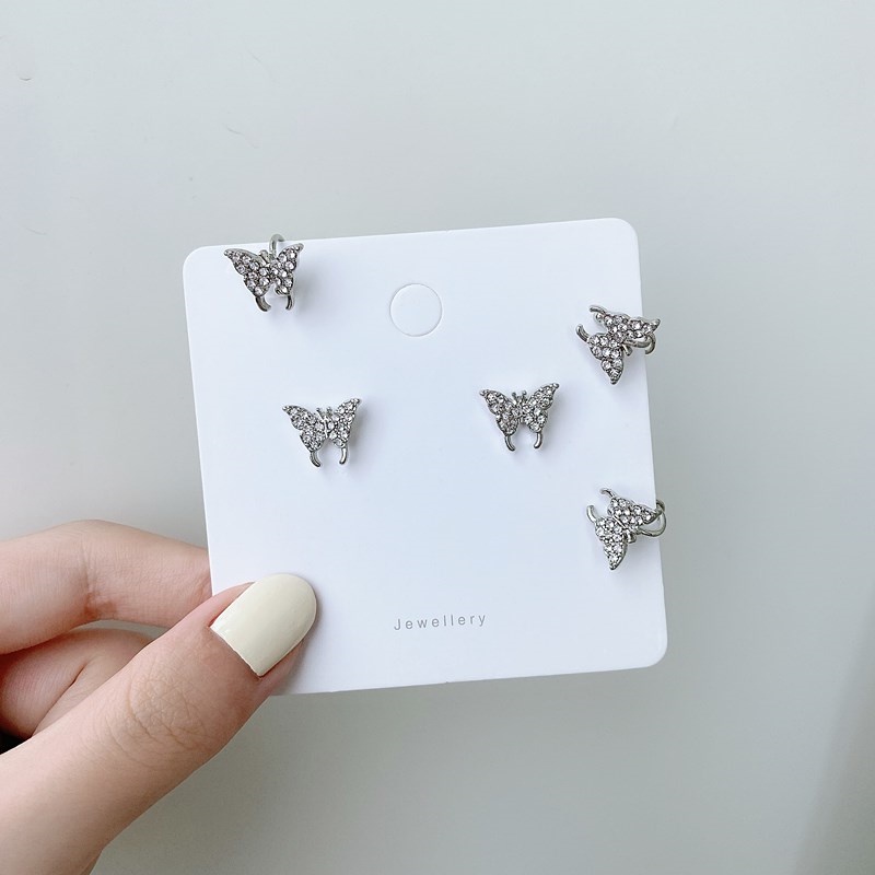 (MỚI) Bông tai hình bướm đính đá xinh xắn