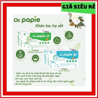 Khăn lau hạ sốt dr papie cho bé, hạ nhiệt giảm sốt