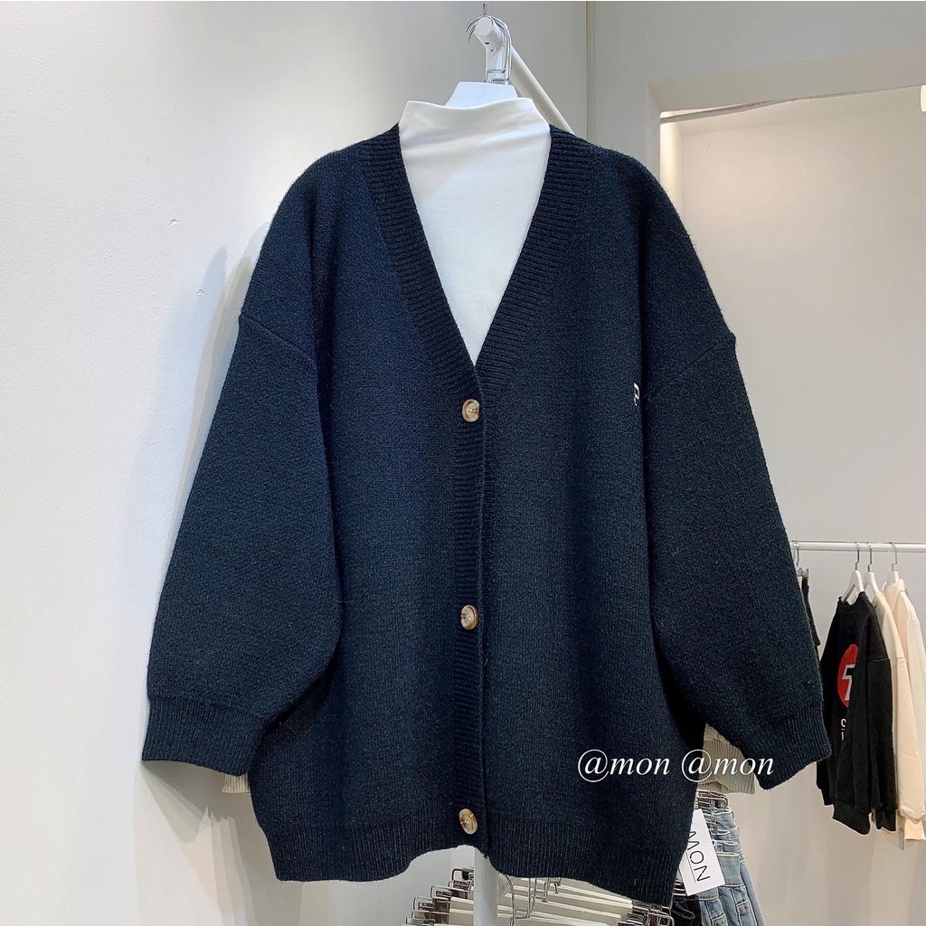 210712 Cardigan len dày - áo len nữ ulzzang - áo cardigan len oversize chất len dày thêu chữ | BigBuy360 - bigbuy360.vn