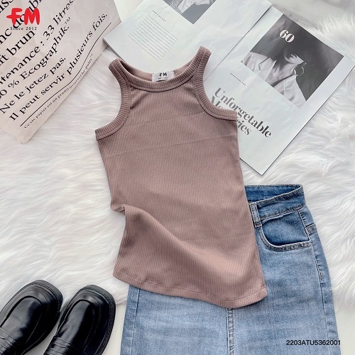 Áo sát nách FM Style chất thun gân trơn ba lỗ viền ôm body phong cách sexy thời trang mùa hè 220320002