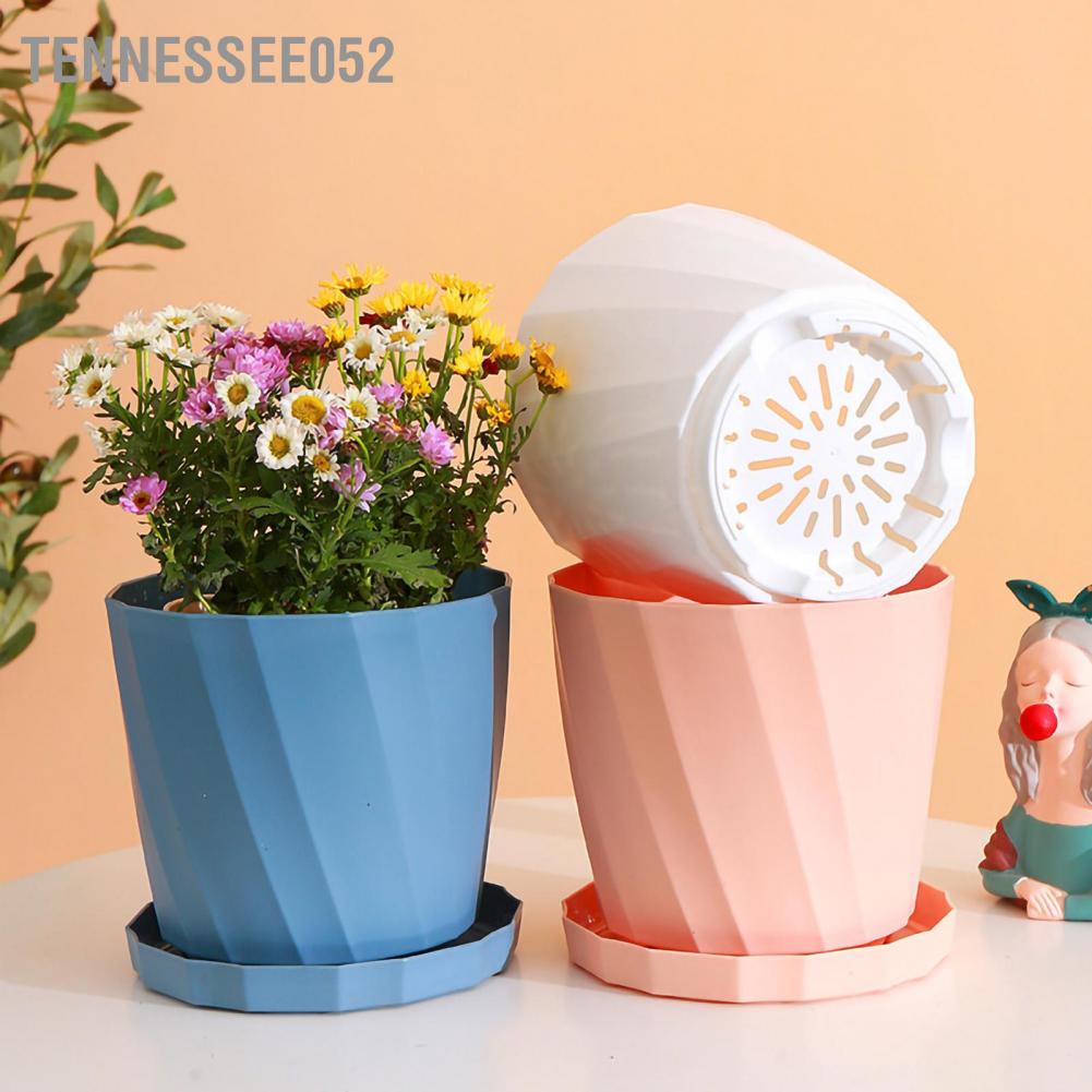 Tennessee052 Planter Pots Multifunctional Simple Innovative PP Resin Round Thickened Flower Plant with Tray