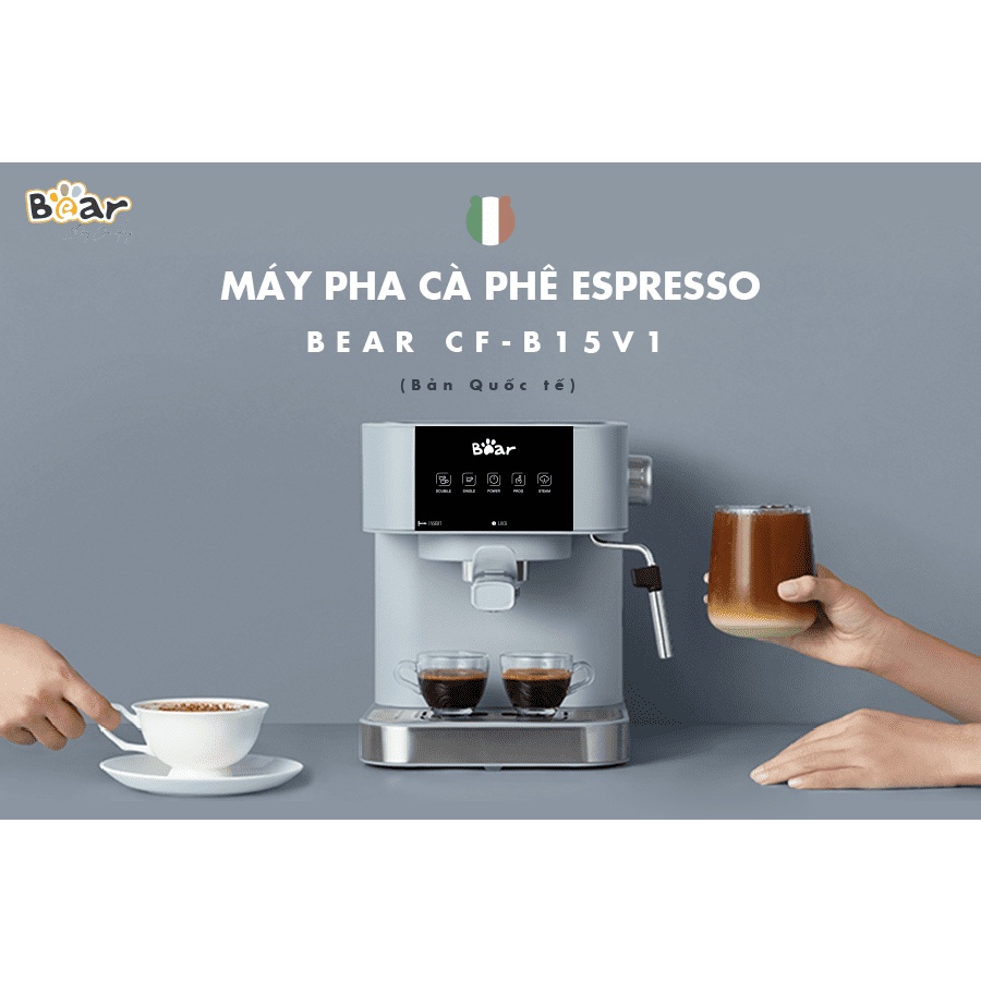 Máy pha cafe Bear cao cấp Espresso đậm vị Italy hàng chính hãng bảo hành 12 tháng KFJ-A15L1 (CF-B15V1)