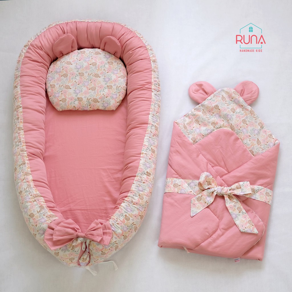 Nôi vải sơ sinh RUNA KIDS cho trẻ sơ sinh - Chất liệu vải Satin cao cấp mềm mịn, thoáng mát, an toàn cho da bé