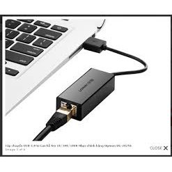 Cáp chuyển USB 3.0 sang Lan UGREEN 20256 Hàng chính hãng