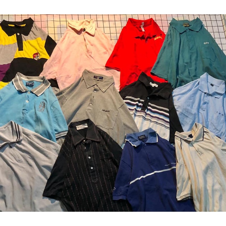 Áo Thun Polo 2hand Unisex, Áo Thun Có Cổ Nam Nữ Form Rộng MỸ 2HAND HÀNG TUYỂN Vải Cotton Cá Sấu Mẫu 4