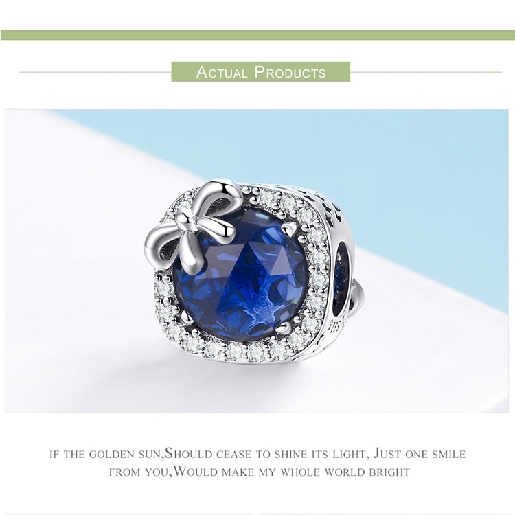 Mặt hạt trang sức Bamoer SCC1058 bằng bạc 925 đính đá nhiều màu tùy chọn