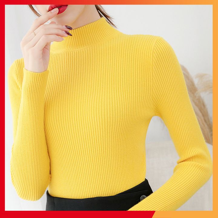 Áo len tăm ⚡️ LEN LOẠI ĐẸP ⚡️ Áo len nữ cổ 3 phân, chất len dày dặn siêu mềm mịn không ngứa, co giãn tốt không nhão chảy | BigBuy360 - bigbuy360.vn