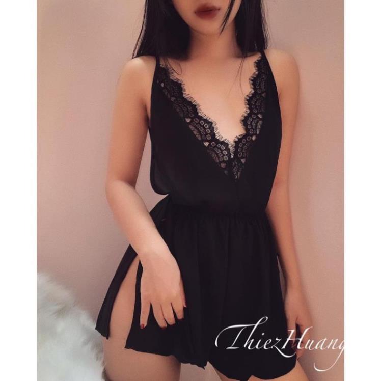 Áo ngủ Jumpsuit lụa viền ren dễ thương, sexy , gợi cảm 😍 ! | BigBuy360 - bigbuy360.vn