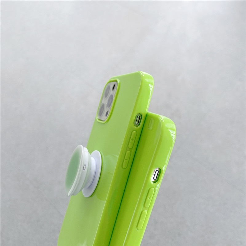 iphone caseiphone 11 pro 11promax iphone 7 8 plus iphone x xr xsmax iphone12 12promaxGradient green support frame TPU phone case