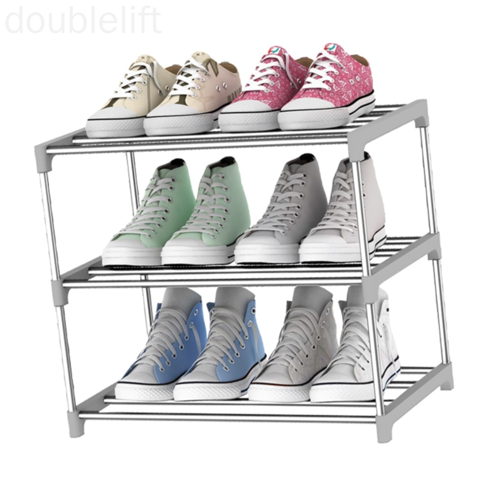 Shoes Rack Organizer Multi-layer Stainless Steel Shoe Stand Storage Shelf for Entryway Door doublelift store
