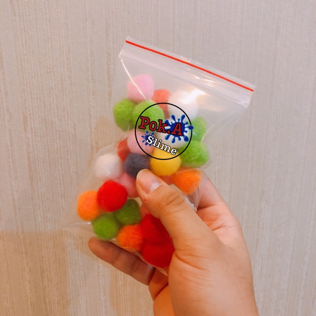 Hạt pompom 1.5-2cm đủ màu - nguyên liệu slime