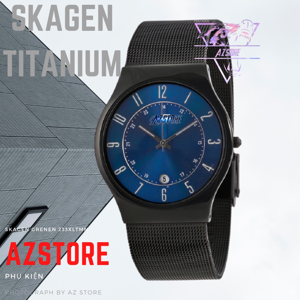 Đồng Hồ Nam Nữ Unisex Skagen 233XLTMN , Mặt Xanh , Fullbox hãng , size 37mm