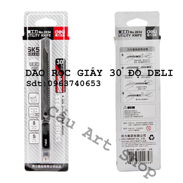 DAO RỌC GIẤY 30 ĐỘ DELI