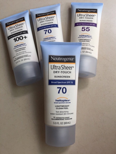 Kem chống nắng  hàng ngày Neutrogena Ultra Sheer Dry Touch Sunscreen Broad Spectrum SPF 55 , SPF70,SPF 100