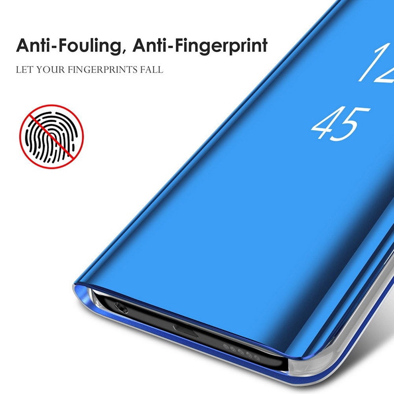 Bao da điện thoại màu trơn tráng gương sang trọng cho Samsung Galaxy A50 A40 A70 A30 A20 A60 A10 A50s A80