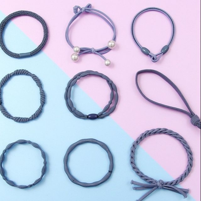 Set buộc tóc Hàn Quốc 9 cái