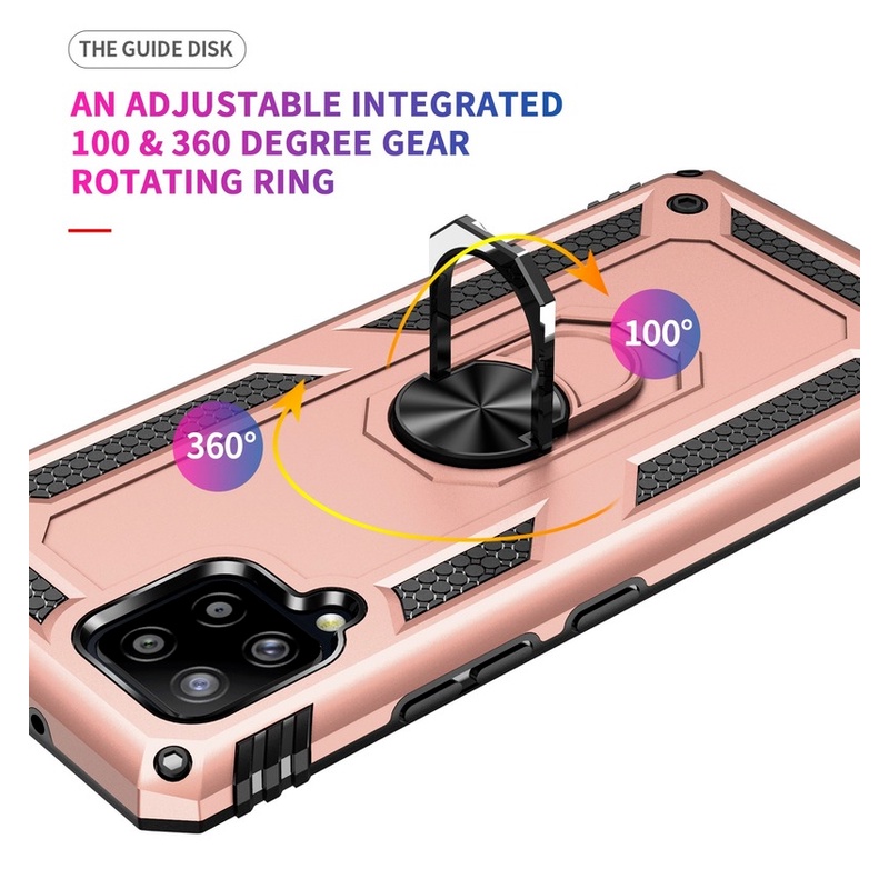 Ốp điện thoại silicon có giá đỡ vòng kim loại chống sốc cho Samsung Galaxy A11 A21s A31 A51 A71 M31 M51 M21