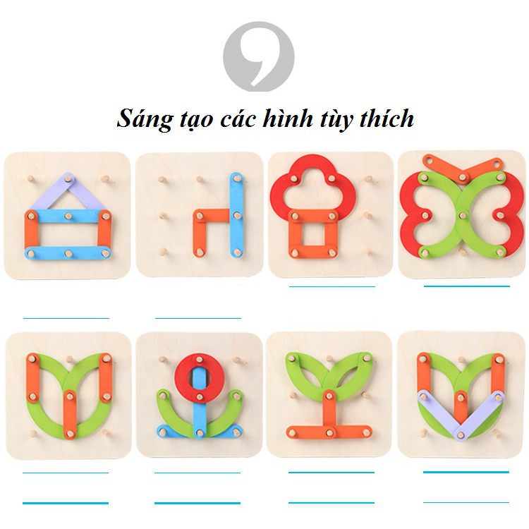 Ghép Que Tạo Hình Phát Triển Tư Duy Sáng Tạo Cho Trẻ - Đồ Chơi Montessori Rèn Luyện Tư Duy Logic