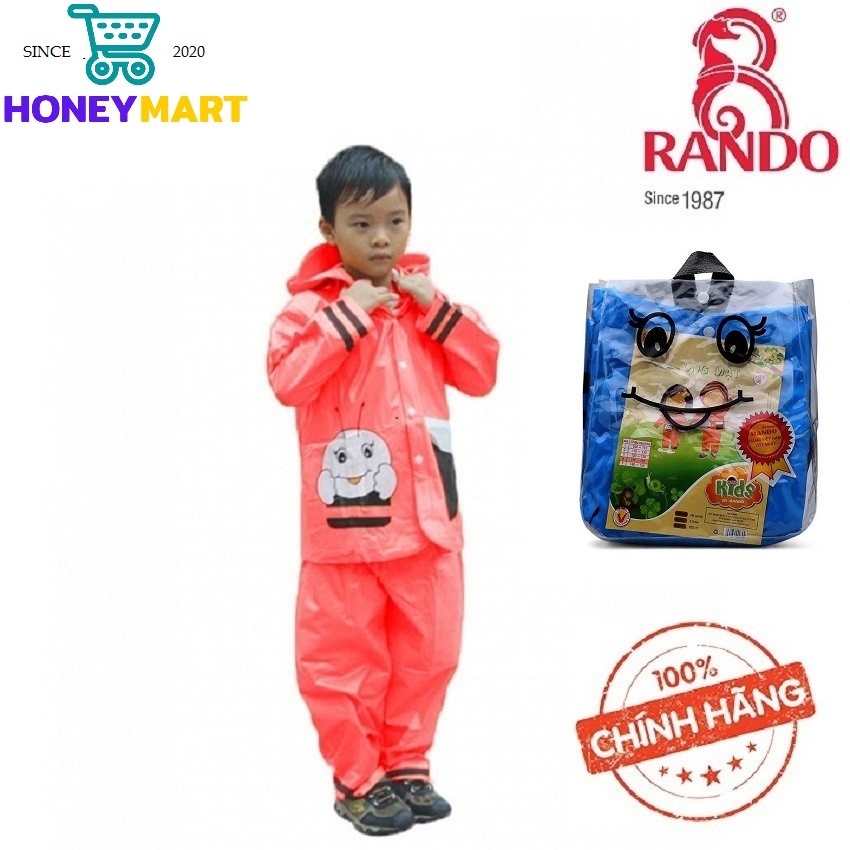 Áo mưa trẻ em bộ ong mật Rando CSPS-19 Size 1 : 0.8 – 0.9 m.Che chở  bé yêu của bạn.HONEYMART