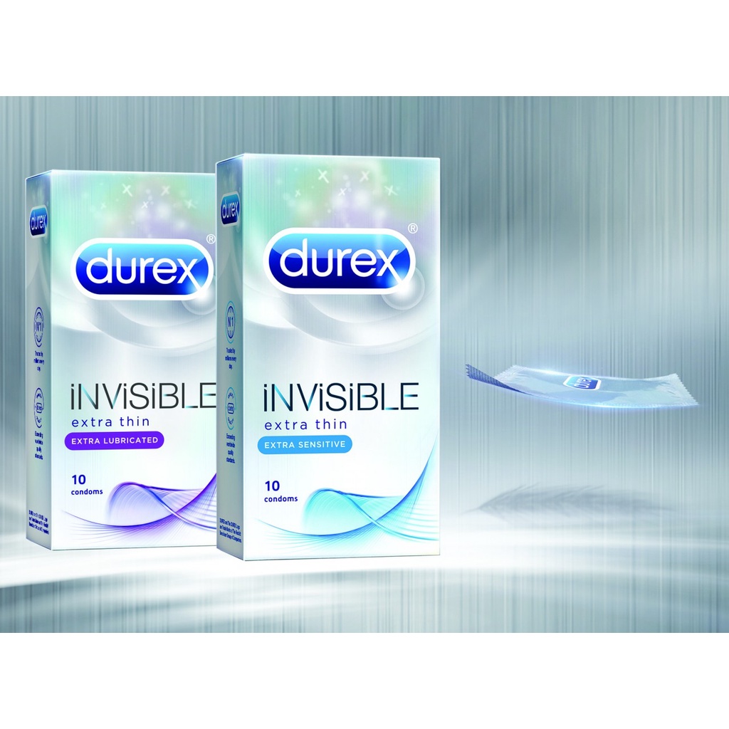 Bao cao su DUREX Invisible Extra Thin Sensitive 3 cái/10 cái (52mm, cực siêu mỏng)