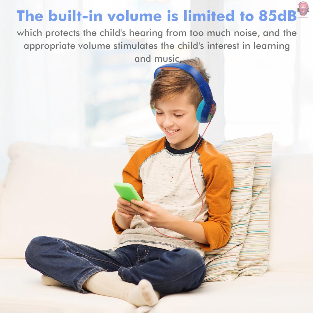 AUDI  KID101 Wired Headset Kids On Ear Headphones with 3.5mm Audio Jack & Volume Portable Cute Children Learning Headphone Compatible with Cellphones Computer MP3/4 Pad Tablet