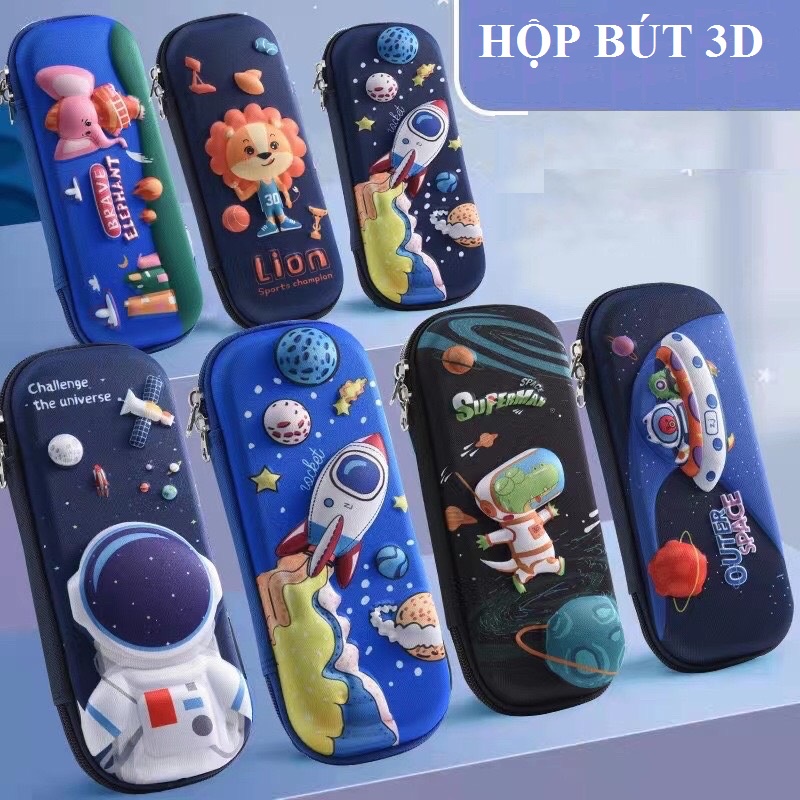 hộp đựng bút vải cute 3D nhiêu ngăn để bàn cho bé