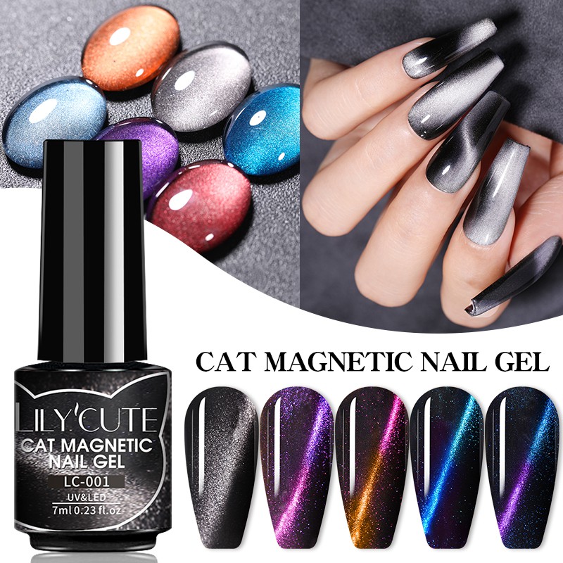 [Hàng mới về] Lọ gel sơn móng tay UV LILY'CUTE mắt mèo từ tính 9D thời trang 7ml