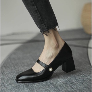 Giày búp bê gót vuông 5cm (có ảnh thật)
