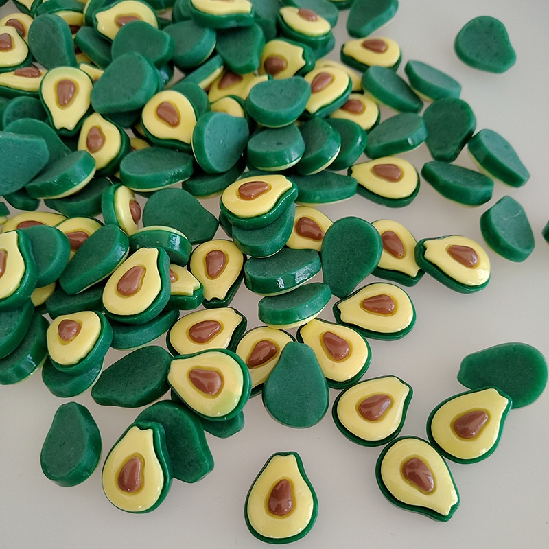 Bộ 10 phụ kiện trang trí điện thoại hình quả bơ bằng nhựa