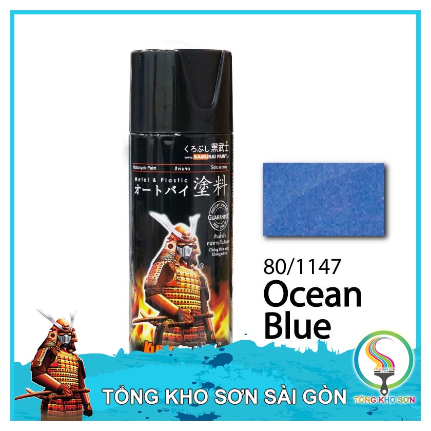 Chai sơn xịt màu xanh nước biển Ocean Blue 1147 Samurai Paint  Màu k im loại