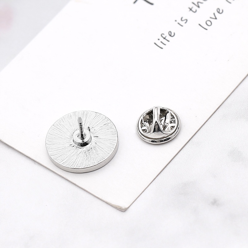 Huy Hiệu Cài Áo Hình Chòm Sao Cân Bằng Màu Đen / Bạc Phong Cách Gothic Punk