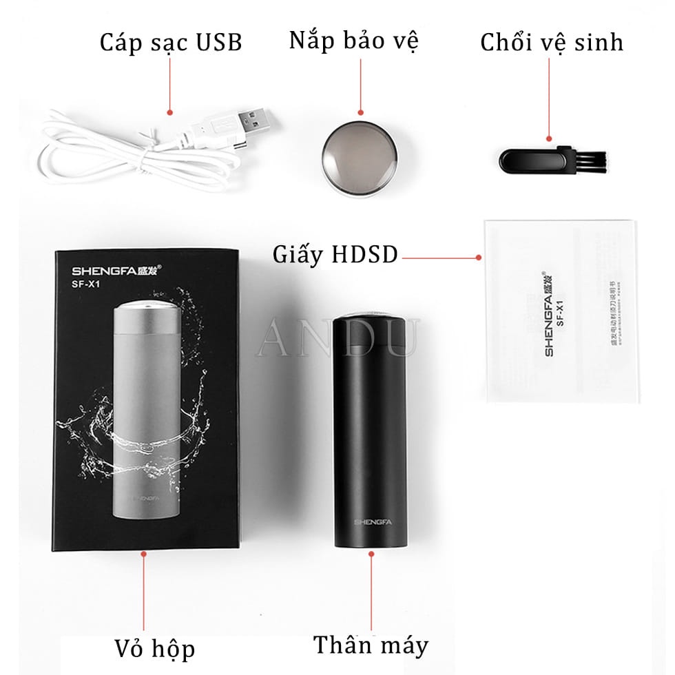 Máy Cạo Râu Điện Mini Cao Cấp , Máy Cạo Râu Không Thấm Nước Dành Cho Nam Sạc USB Mang Đi Du Dịch